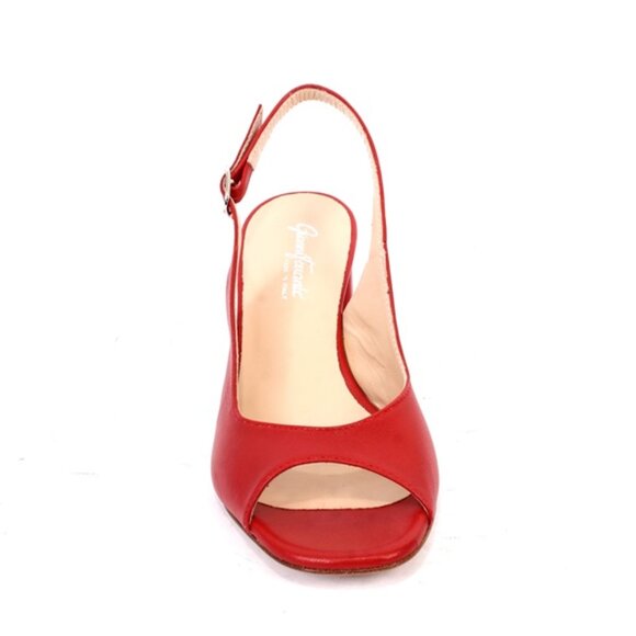 Gianni Ferrante 791a Red Leather Slingback Slides Heels Sandals